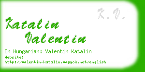 katalin valentin business card
